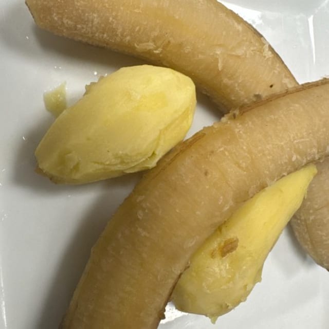 Side of potatoes, Dumpling, Banana.